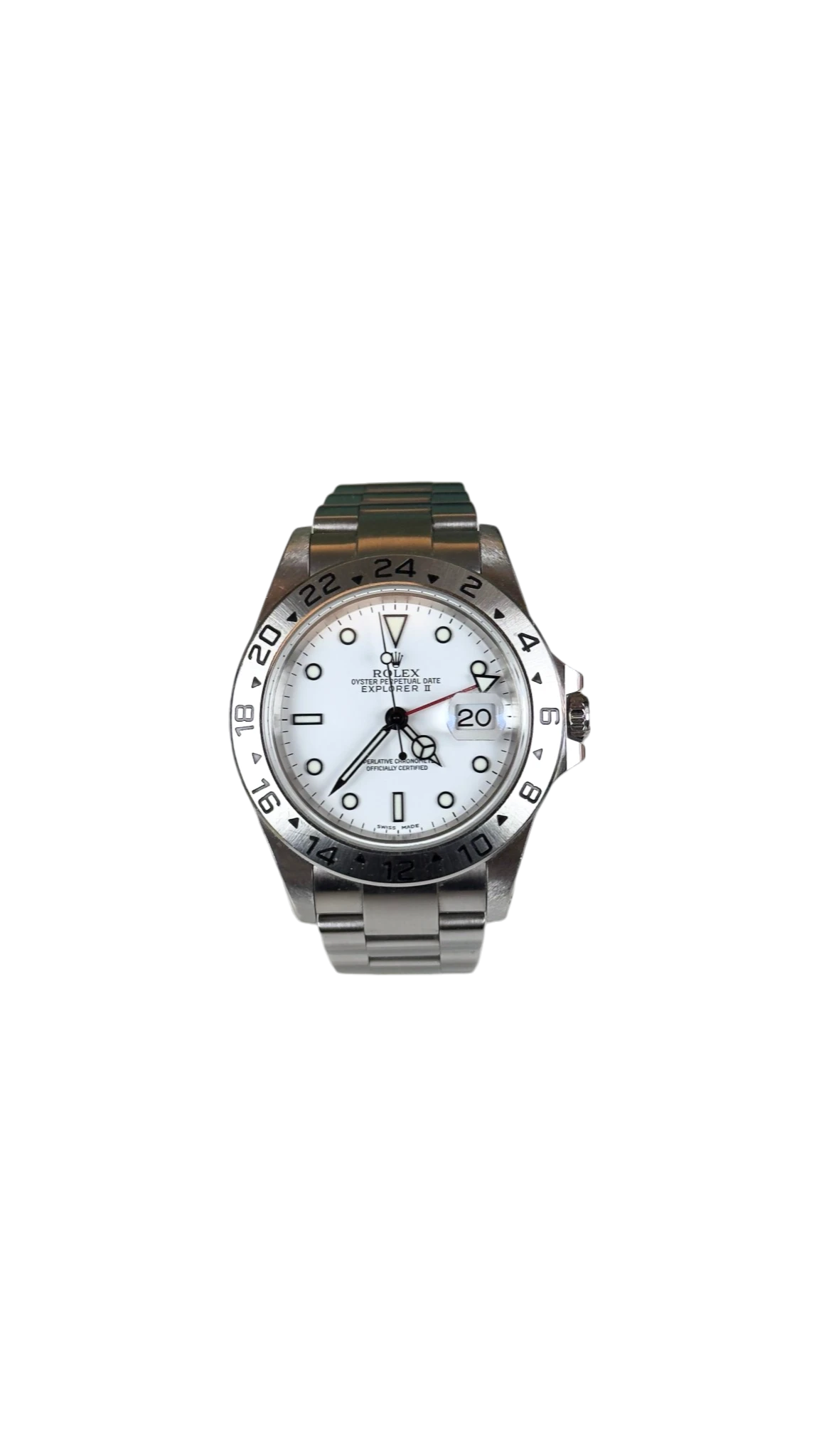 orologio con quadrante bianco ed indici a pallino