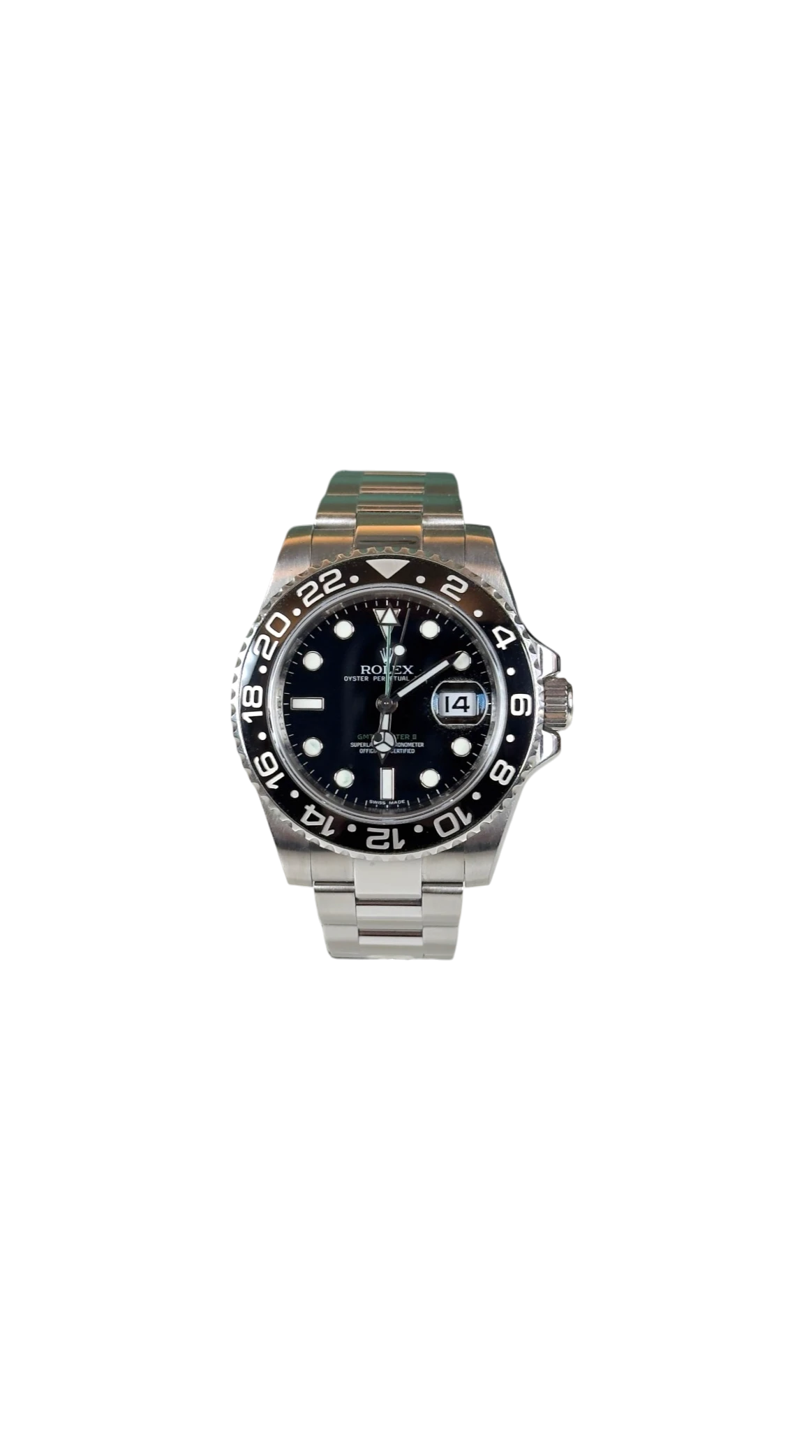 orlogio acciaio con quadrante nero e ghiera in ceramica nera