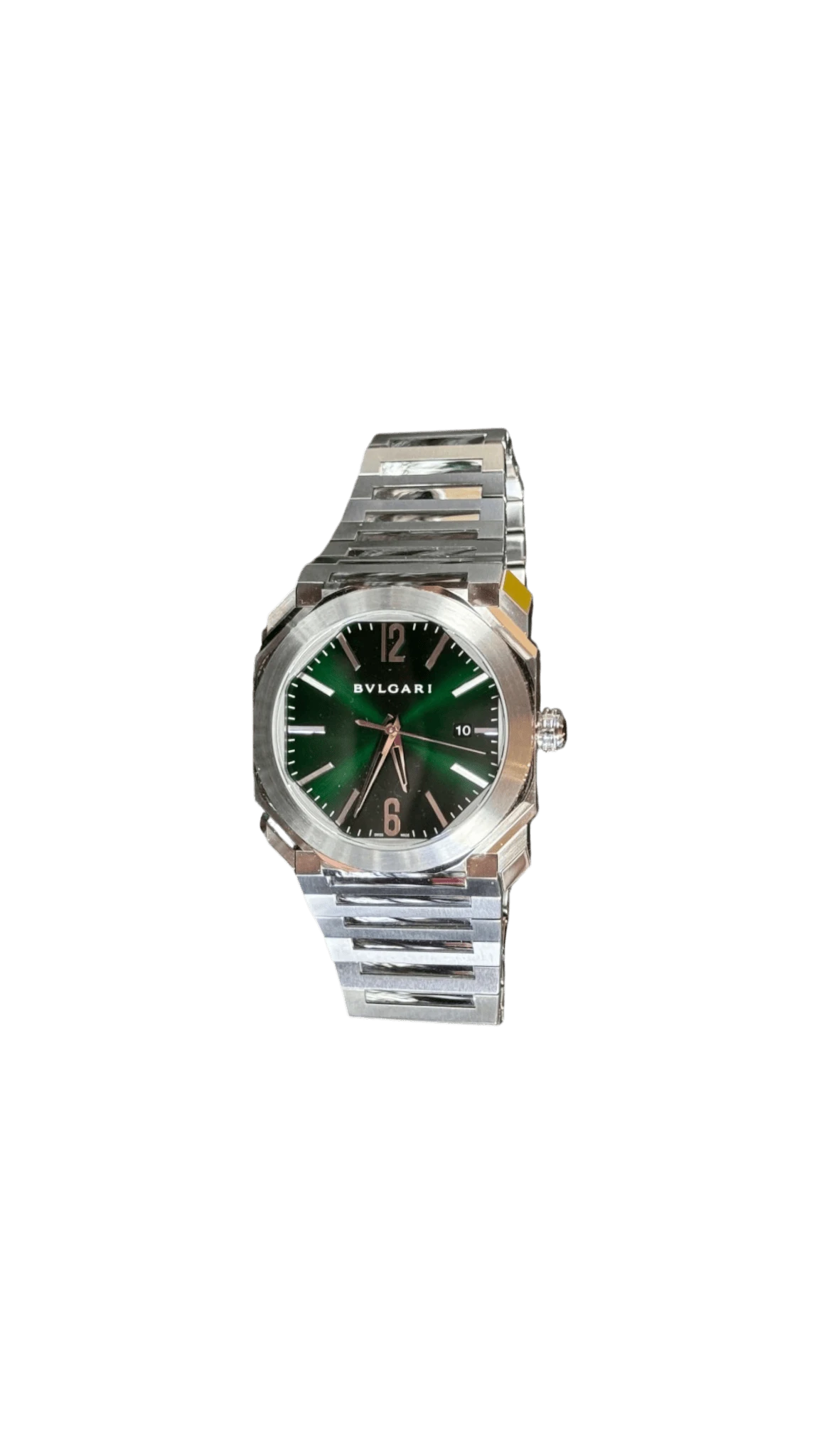 orologio sottile acciaio con quadrante verde